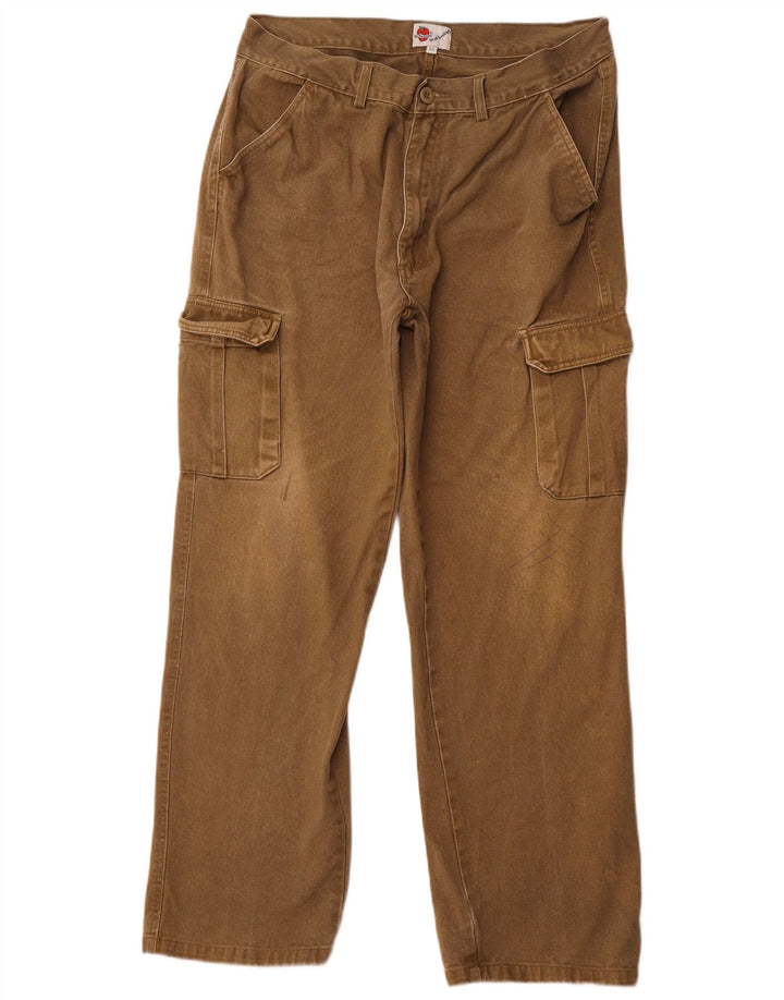 Pantaloni cargo dritti da uomo VINTAGE EU 52 XL W36 L30 cotone kaki