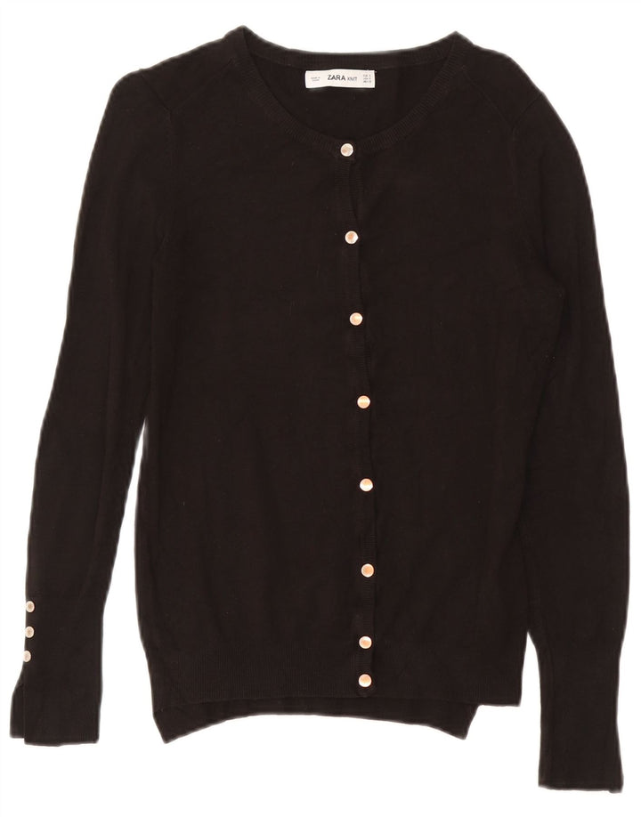 Maglione cardigan da donna Zara UK 10 piccolo in viscosa nera