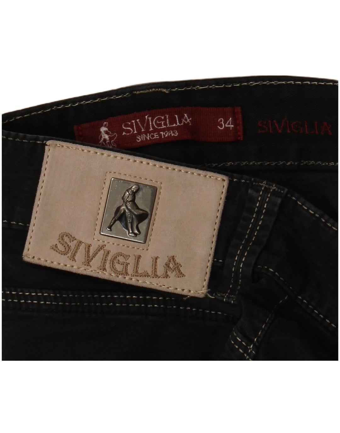 Pantaloni casual slim da donna SIVIGLIA W34 L32 neri