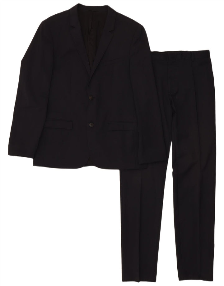 Abito da uomo Calvin Klein a 2 bottoni in 2 pezzi IT 50 Large W34 L33 Lana nera