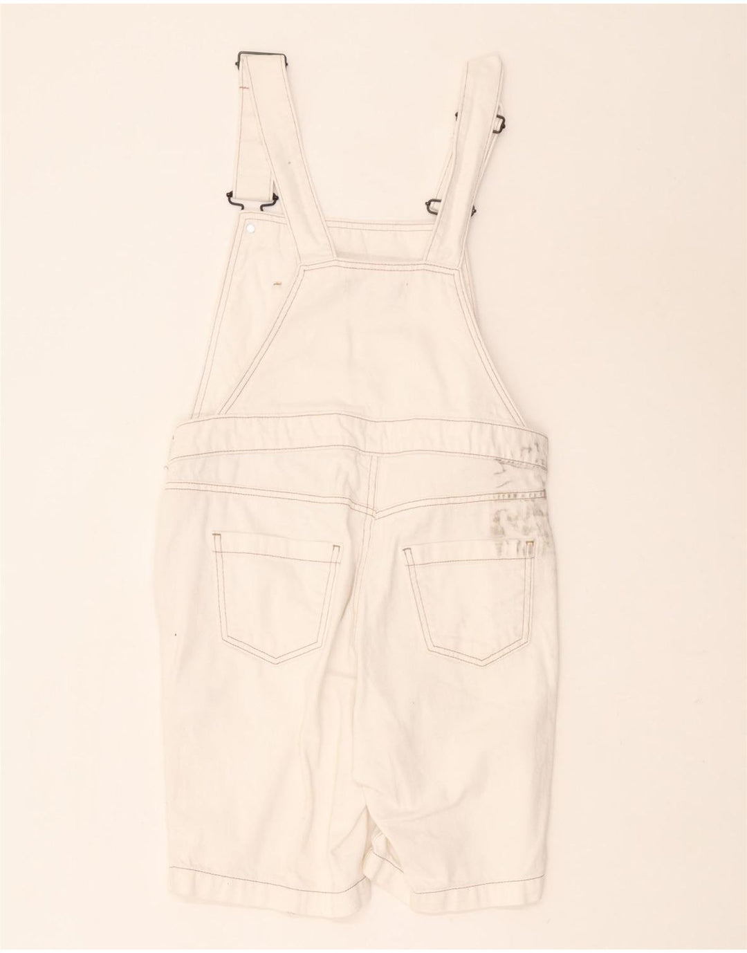 Pantaloncini salopette da donna White Stuff UK 8 piccoli W30 cotone bianco