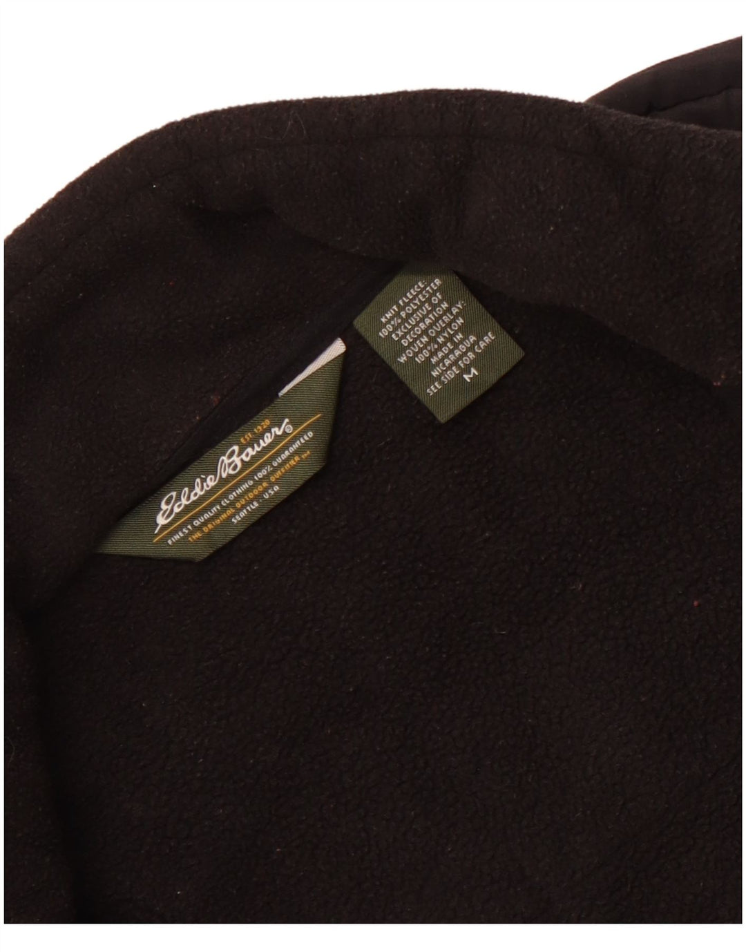 Giacca in pile da uomo Eddie Bauer UK 38 poliestere nero medio