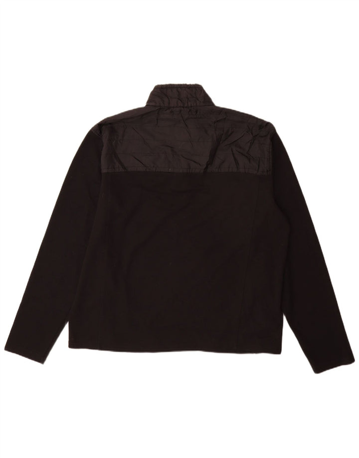 Maglione in pile da uomo con zip e collo Eddie Bauer, grande, in poliestere nero