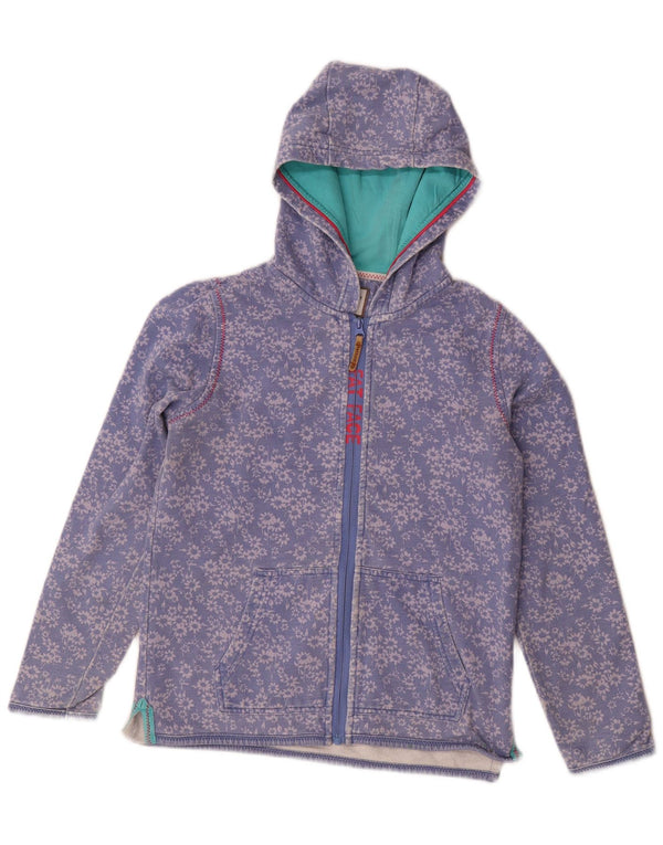 Maglione con cappuccio e zip per ragazze Fat Face 13-14 anni Viola floreale