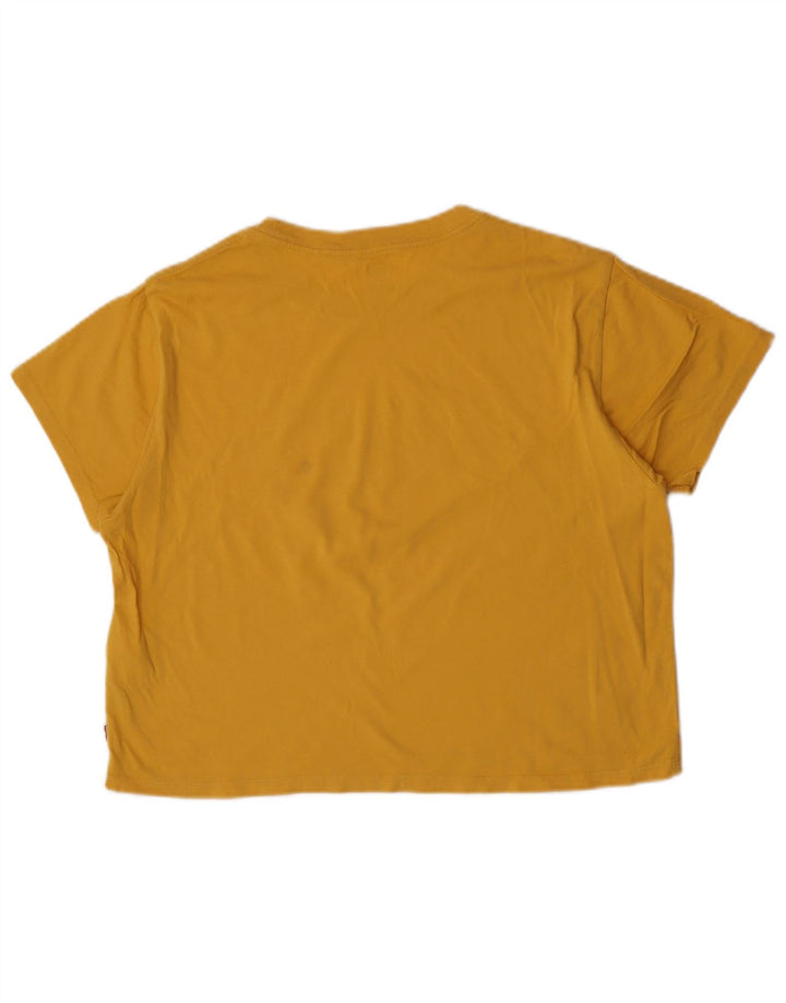 T-shirt grafica corta da donna Levi's UK 14 cotone giallo medio