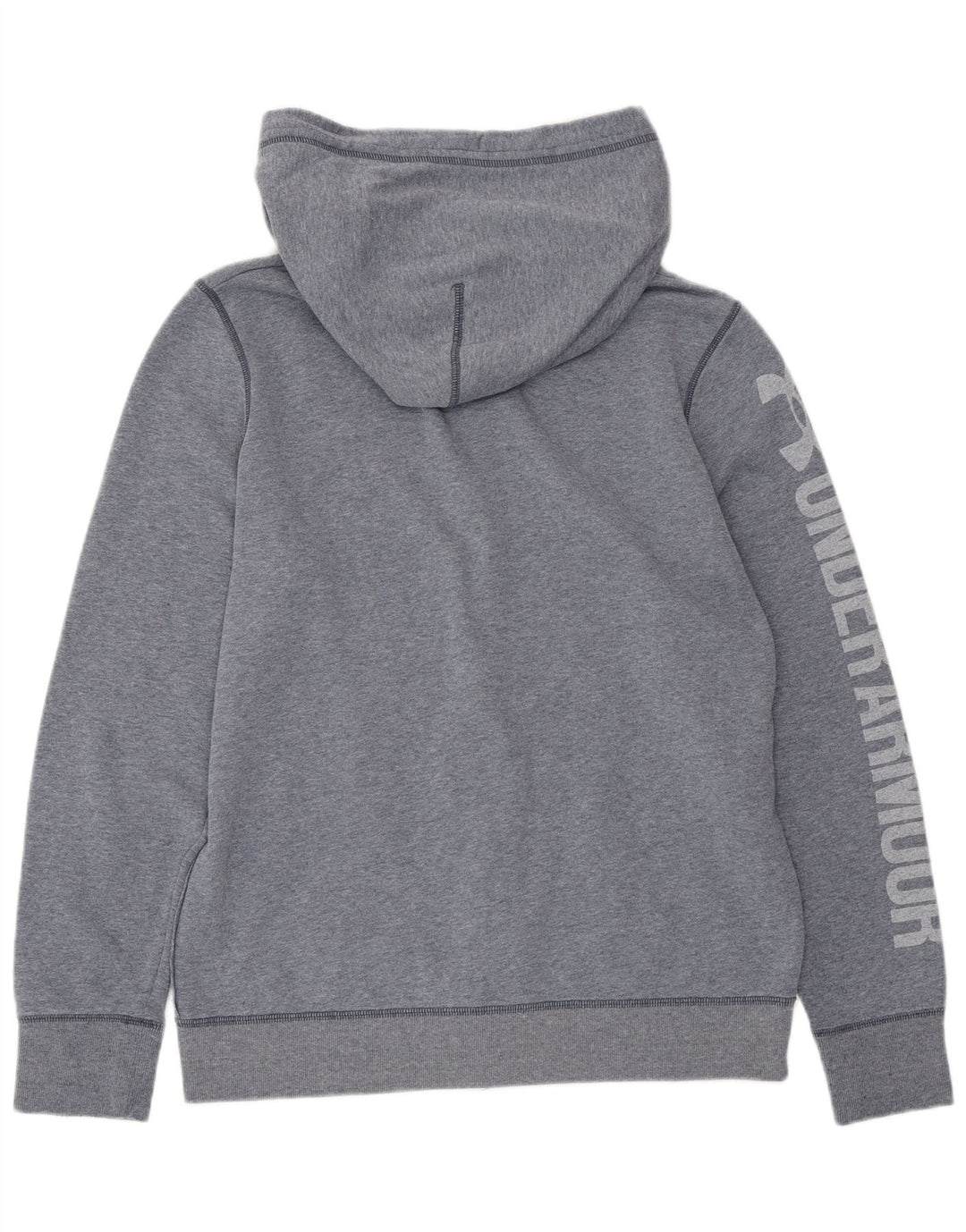 Felpa con cappuccio e zip grafica da uomo UNDER ARMOUR in cotone blu medio