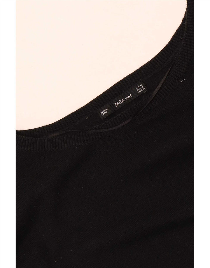 Maglione maglione oversize con scollo a barca da donna Zara UK 14 medio nero