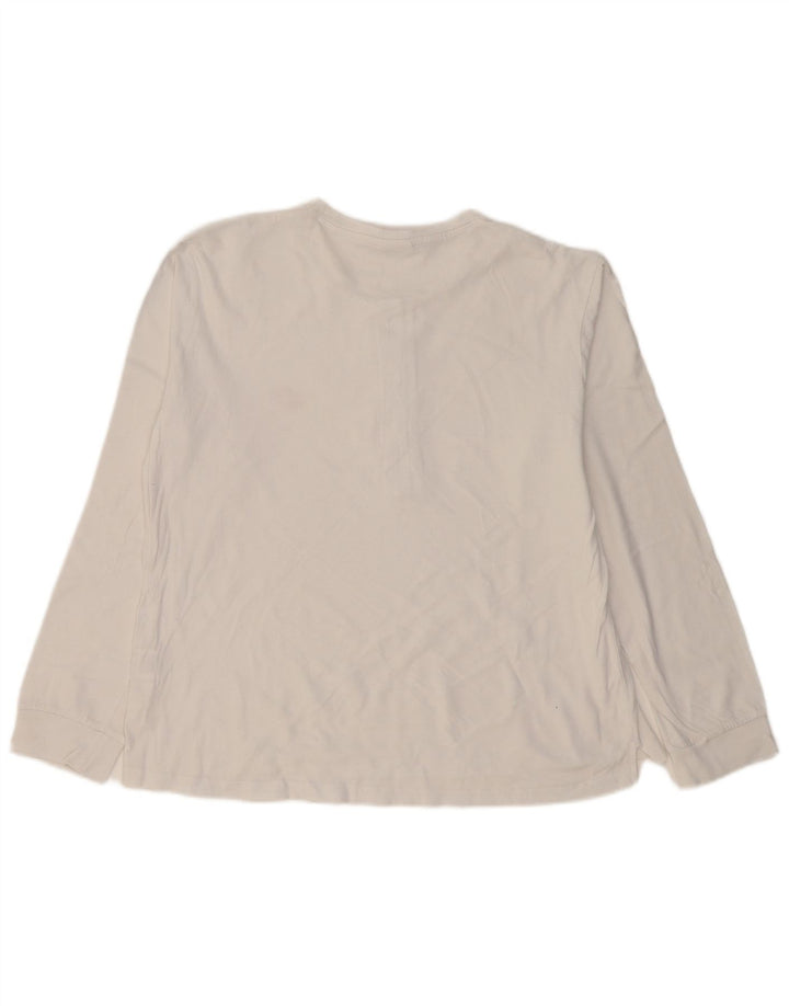 Top da donna a maniche lunghe Lotto UK 16 grande cotone bianco