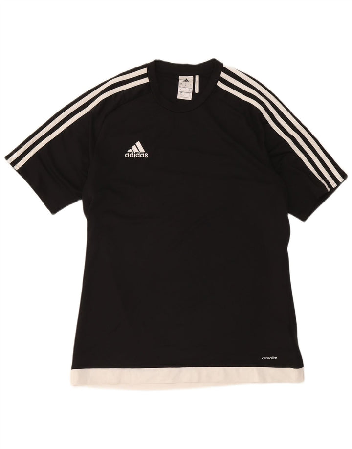 T-shirt Adidas Climalite da uomo Top in poliestere color block medio nero