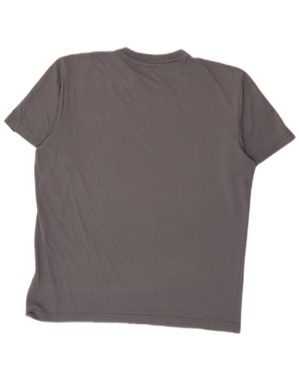 T-shirt grafica Adidas Climalite da uomo UK 40/42 Cotone grigio medio