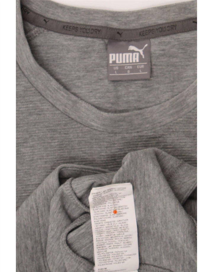 Maglia Puma da uomo a maniche lunghe grande in cotone color block grigio