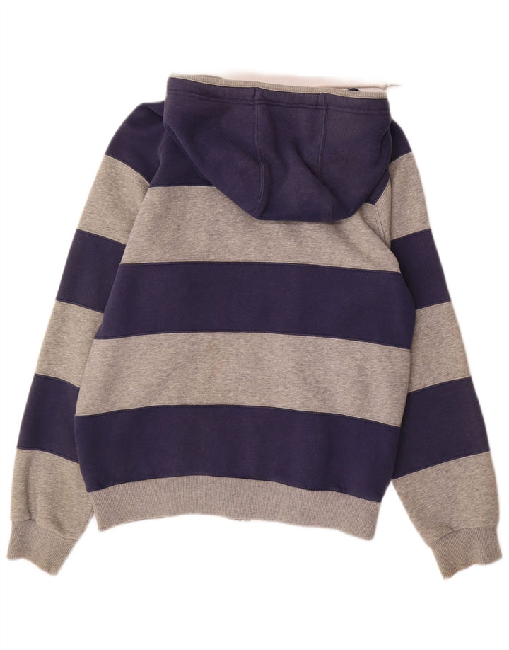 Felpa con cappuccio e zip grafica da uomo NIKE UK 36/38 piccola a righe blu navy