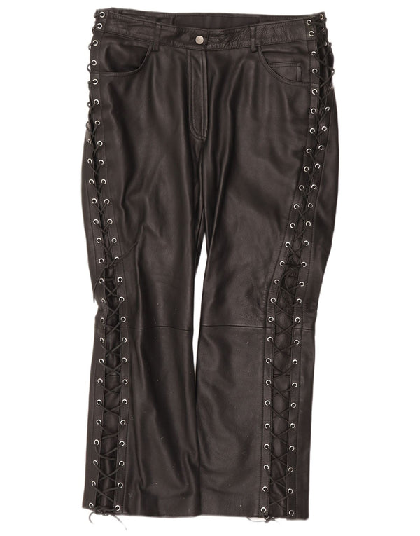 Pantaloni dritti in pelle da donna Highway 1 IT 48 XL W36 L29 Pelle nera