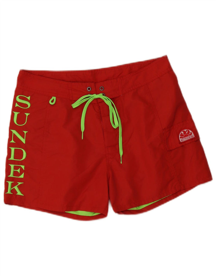 Pantaloncini da bagno grafici da uomo Sundek nylon rosso medio