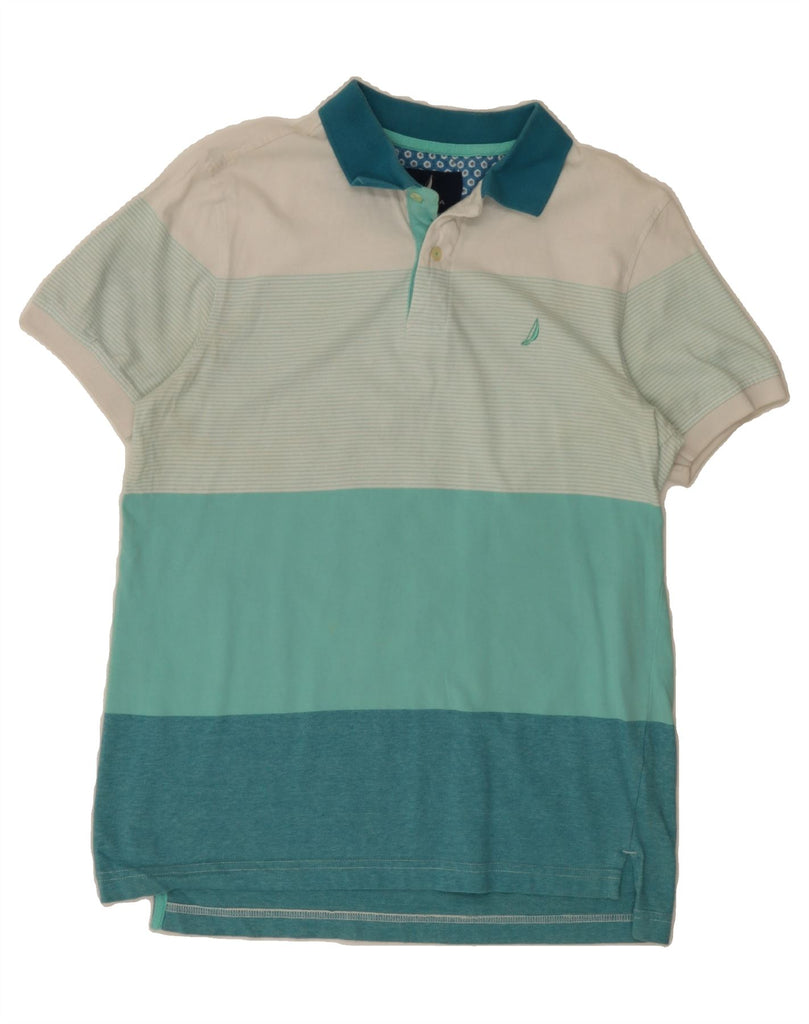 REGATTA Mens Polo Shirt Small Turquoise Colourblock Cotton Vintage Regatta and Second-Hand Regatta from Messina Hembry 
