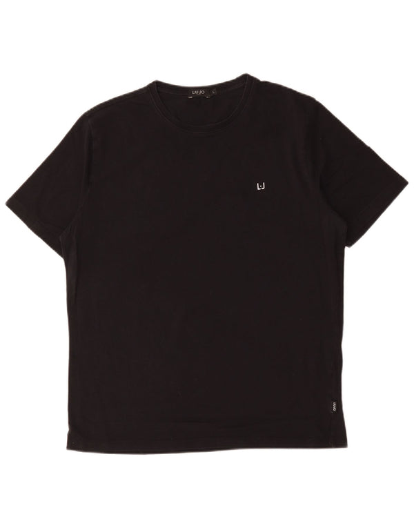 Liu Jo T-shirt Uomo Top Large Nera in Cotone