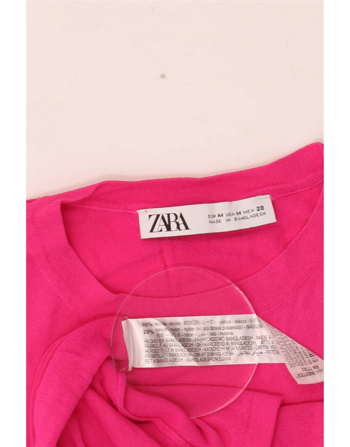 T-shirt Zara da donna Top UK 12 viscosa rosa medio