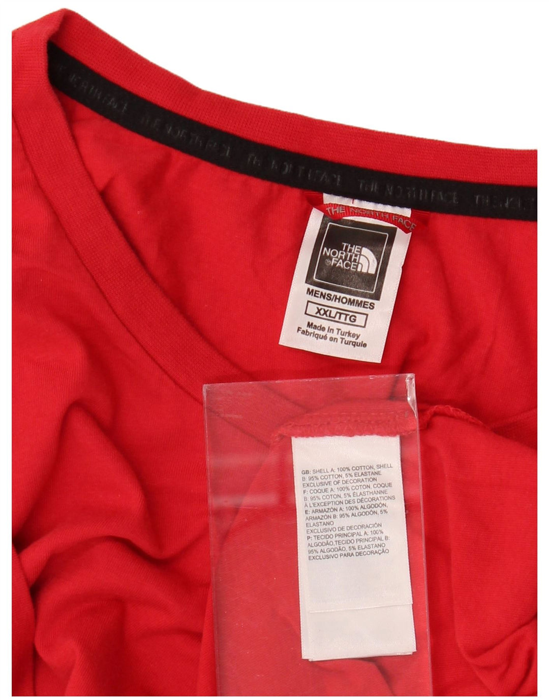 T-shirt grafica da uomo THE NORTH FACE Top 2XL cotone rosso