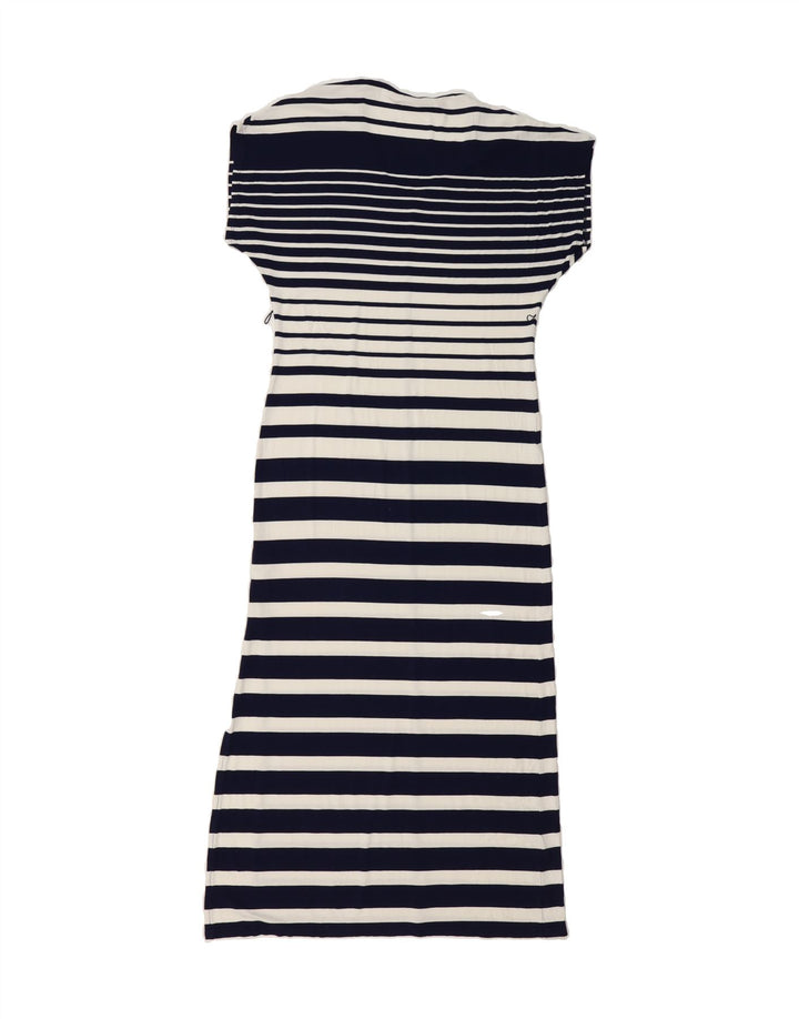 OASIS Womens Maxi Dress UK 14 Medium Navy Blue Striped Viscose Vintage Oasis and Second-Hand Oasis from Messina Hembry 