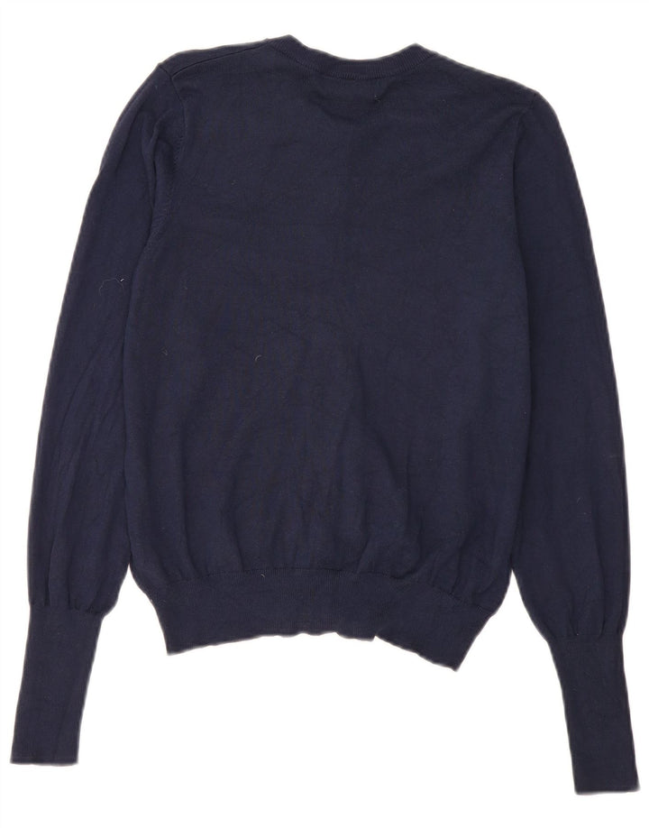 Maglione cardigan da donna Marks & Spencer UK 12 Viscosa blu navy medio