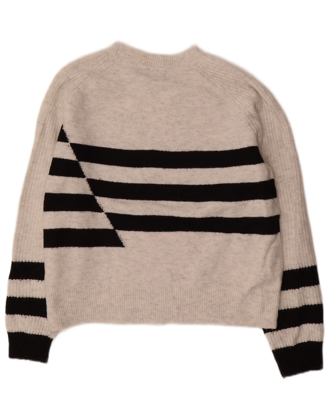 MARKS & SPENCER Maglione da donna con scollo a barca UK 14 a righe bianche medie