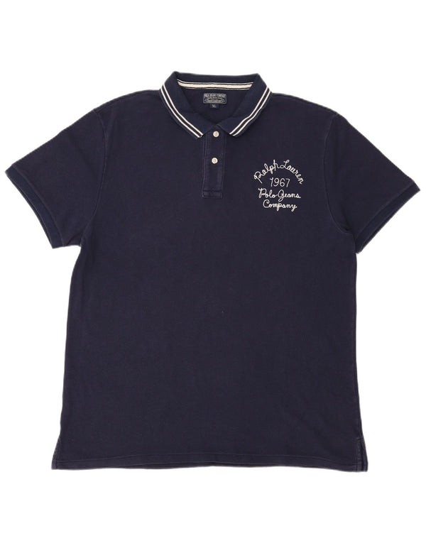 POLO RALPH LAUREN Polo da uomo XL in cotone blu navy