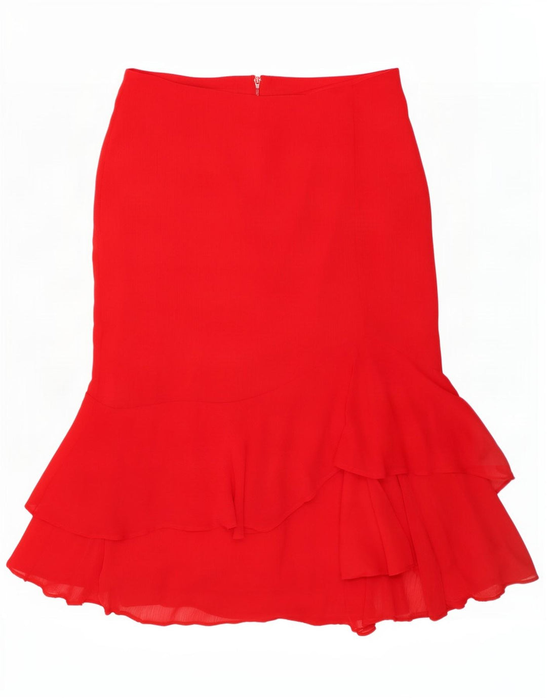 Gonna con volant da donna Marks & Spencer UK 12 media W32 poliestere rosso