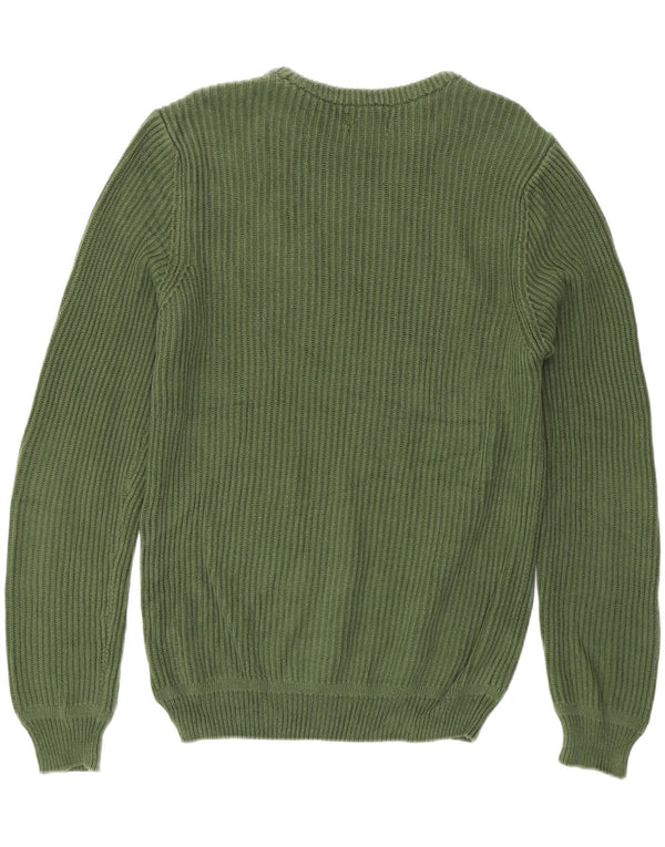 Maglione maglione girocollo da uomo Zara in cotone verde medio