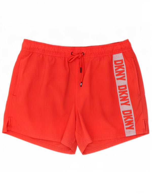 Pantaloncini da bagno grafici da uomo Dkny XL rosso poliestere