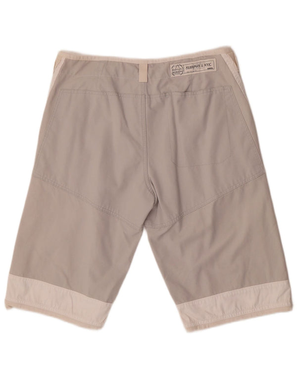 Murphy & Nye Mens Sailmakers Chino Shorts W34 Large White Colourblock