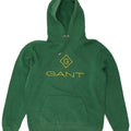 Gant Felpa con cappuccio grafica da uomo in cotone verde medio