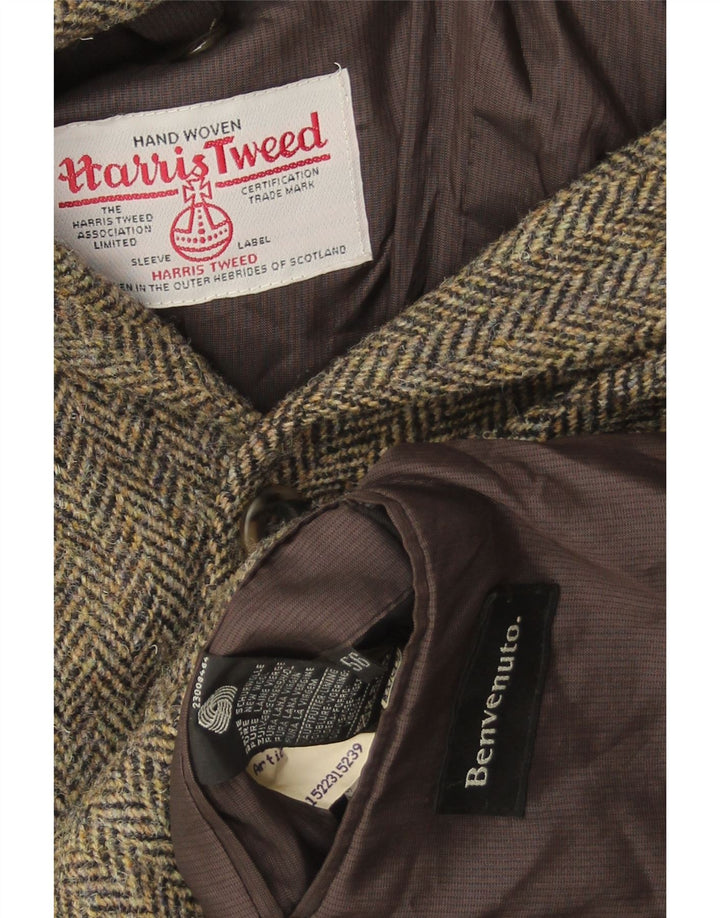 Benvenuto Giacca da uomo in tweed Harris Tweed IT 56 3XL Verde a spina di pesce