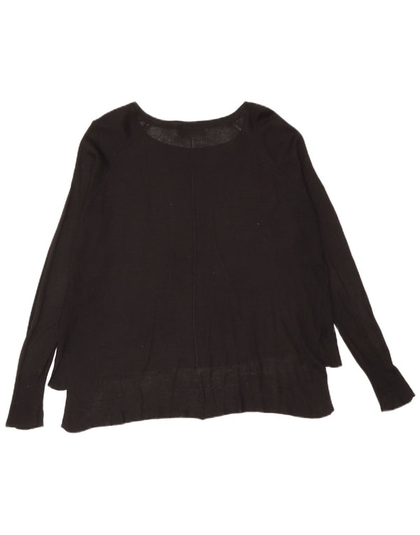 Top Zara da donna oversize a maniche lunghe UK 10 piccolo in viscosa nera