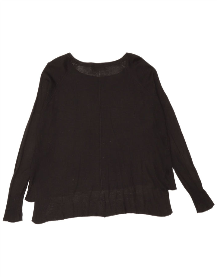 Top Zara da donna oversize a maniche lunghe UK 10 piccolo in viscosa nera