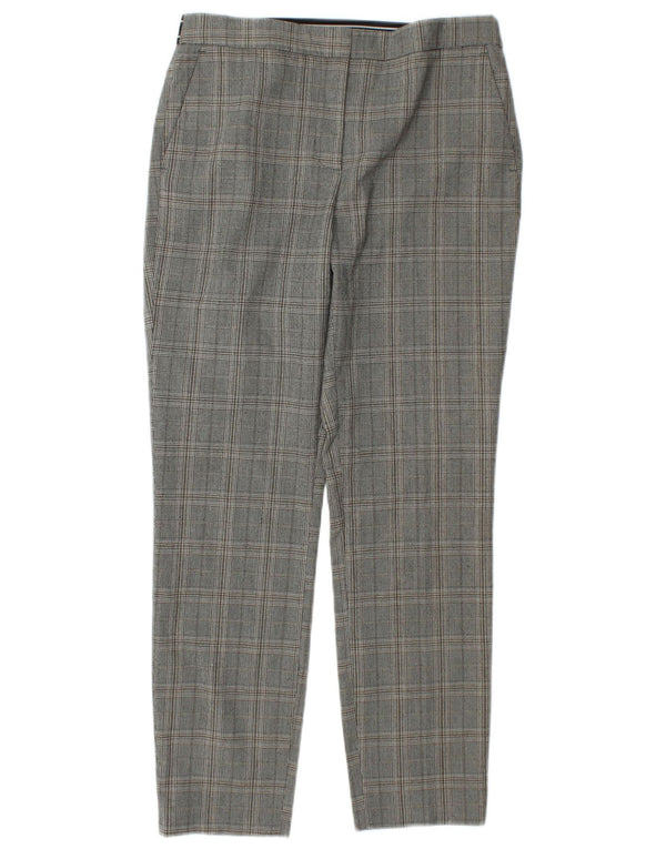 Zara Womens Straight Suit Trousers Medium W28 L27 Grey Check Polyester