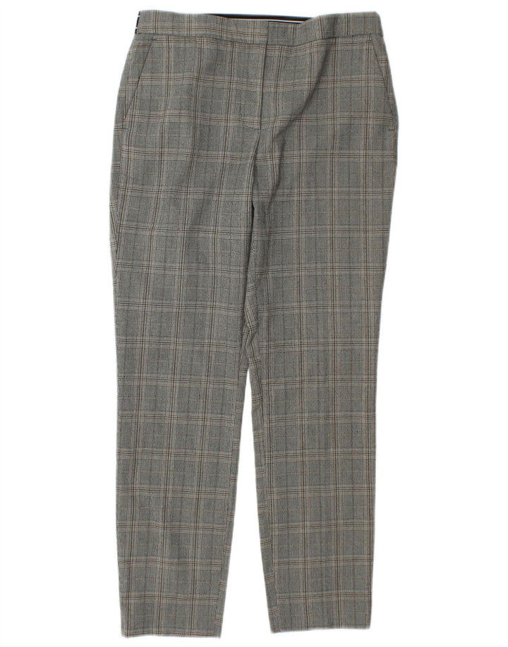 Pantaloni da abito dritti da donna Zara medi W28 L27 poliestere a quadri grigi