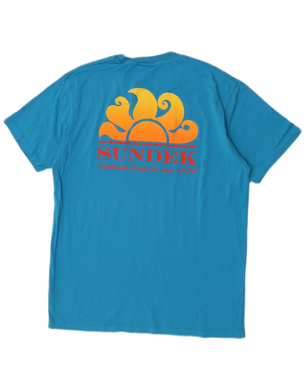 T-shirt grafica da uomo Sundek Top grande in cotone blu