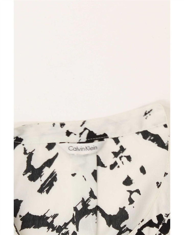 Camicetta con motivo astratto da donna Calvin Klein Top UK 16 Large Bianco