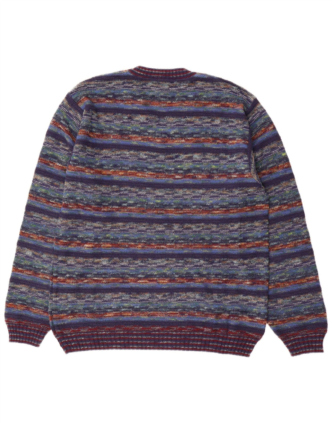 Maglione da uomo con scollo a V Il Granchio Cotone a righe medie multicolore