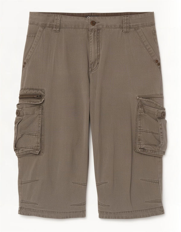 OWK Mens Cargo Shorts XL W40 Khaki Cotton