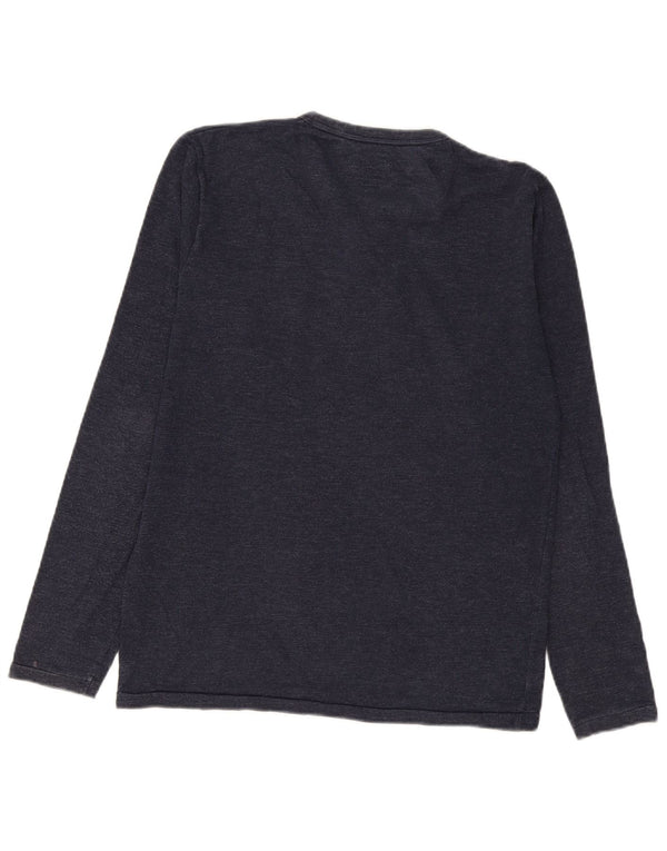 Jack & Jones Top da uomo a maniche lunghe medio blu navy screziato
