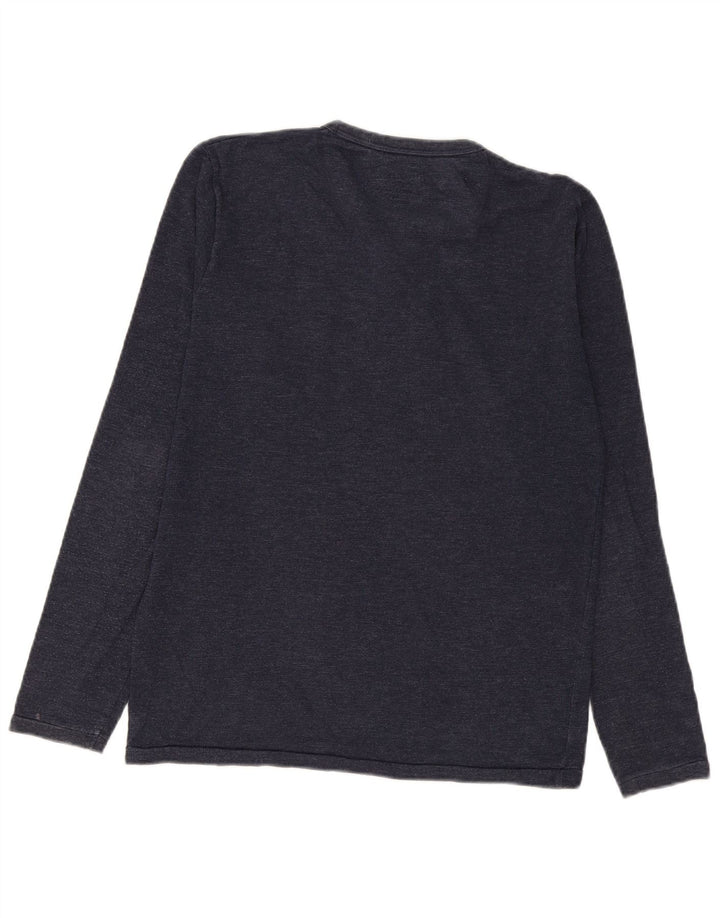 Jack & Jones Top da uomo a maniche lunghe medio blu navy screziato