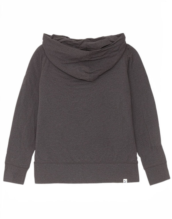 Maglione con cappuccio da donna Puma con collo abbottonato UK 10 piccolo cotone grigio