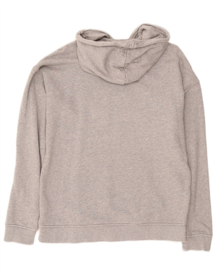 Maglione con cappuccio grafico oversize da donna ADIDAS UK 8 piccolo cotone grigio