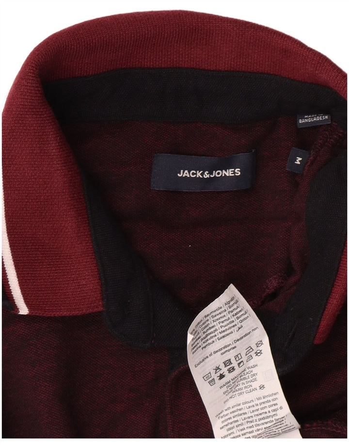 JACK & JONES Polo da uomo in cotone bordeaux medio