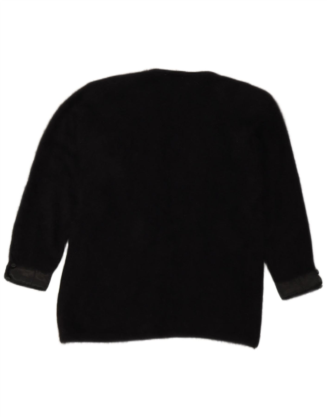 Maglione cardigan aperto da donna Renato Balestra UK 14 Angora medio nero