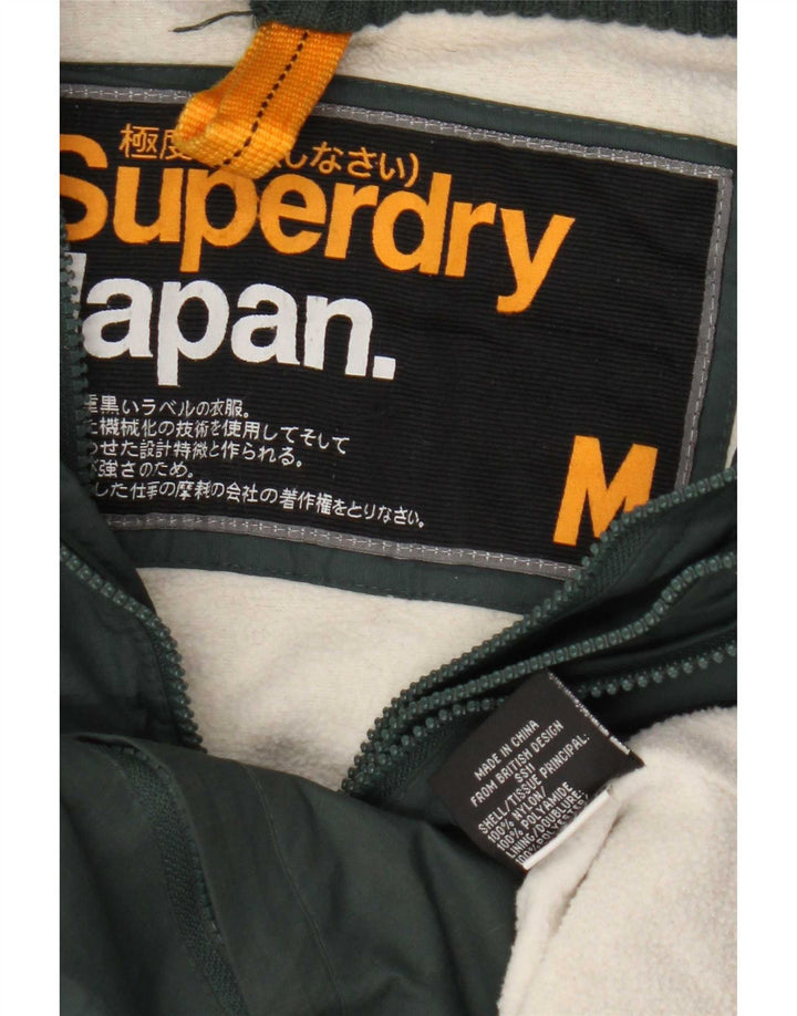 Giacca a vento con cappuccio da uomo Superdry UK 38 nylon verde medio