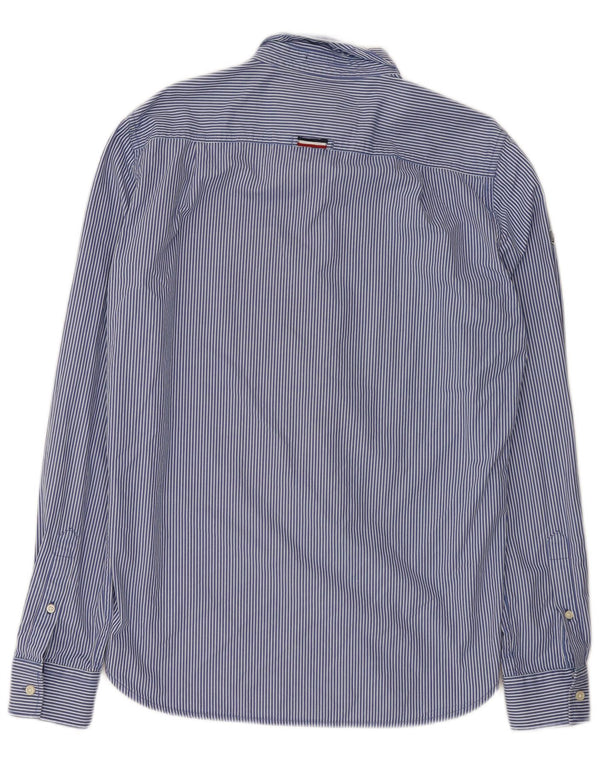 Camicia da uomo Superdry in cotone gessato blu medio