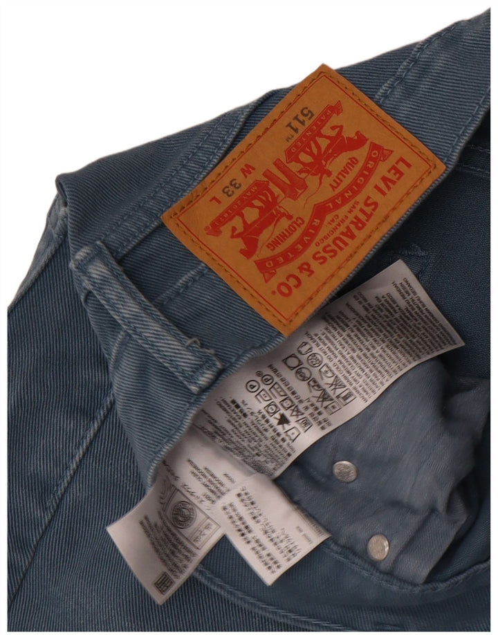 Pantaloncini di jeans Levi's 511 da uomo W33 in cotone blu medio