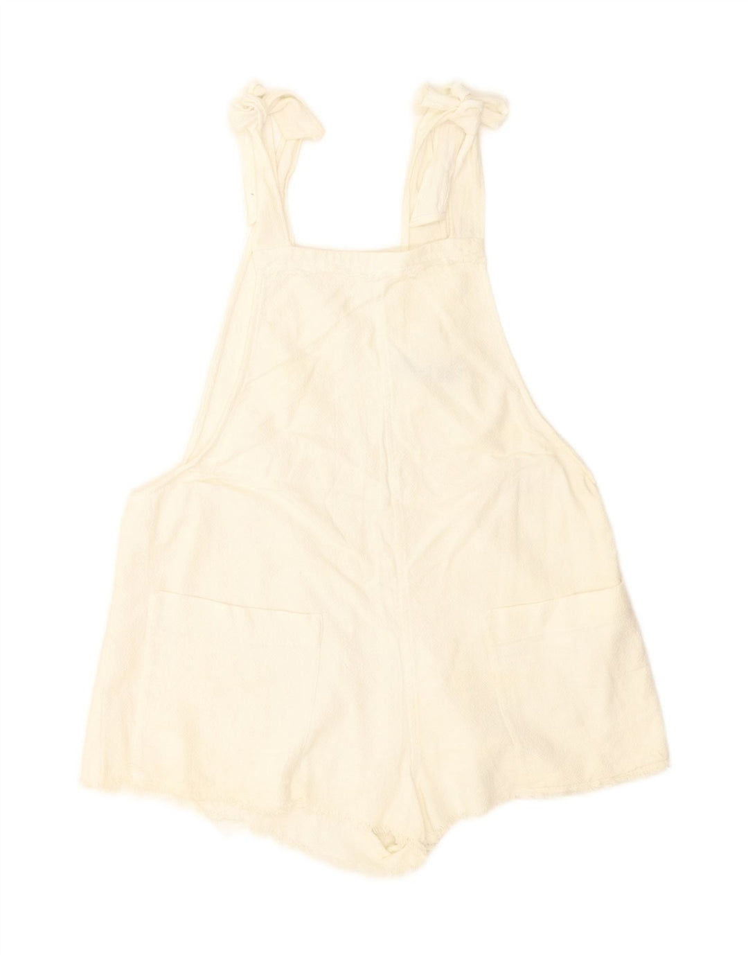 Pantaloncini salopette da donna Zara medi W36 in cotone bianco sporco